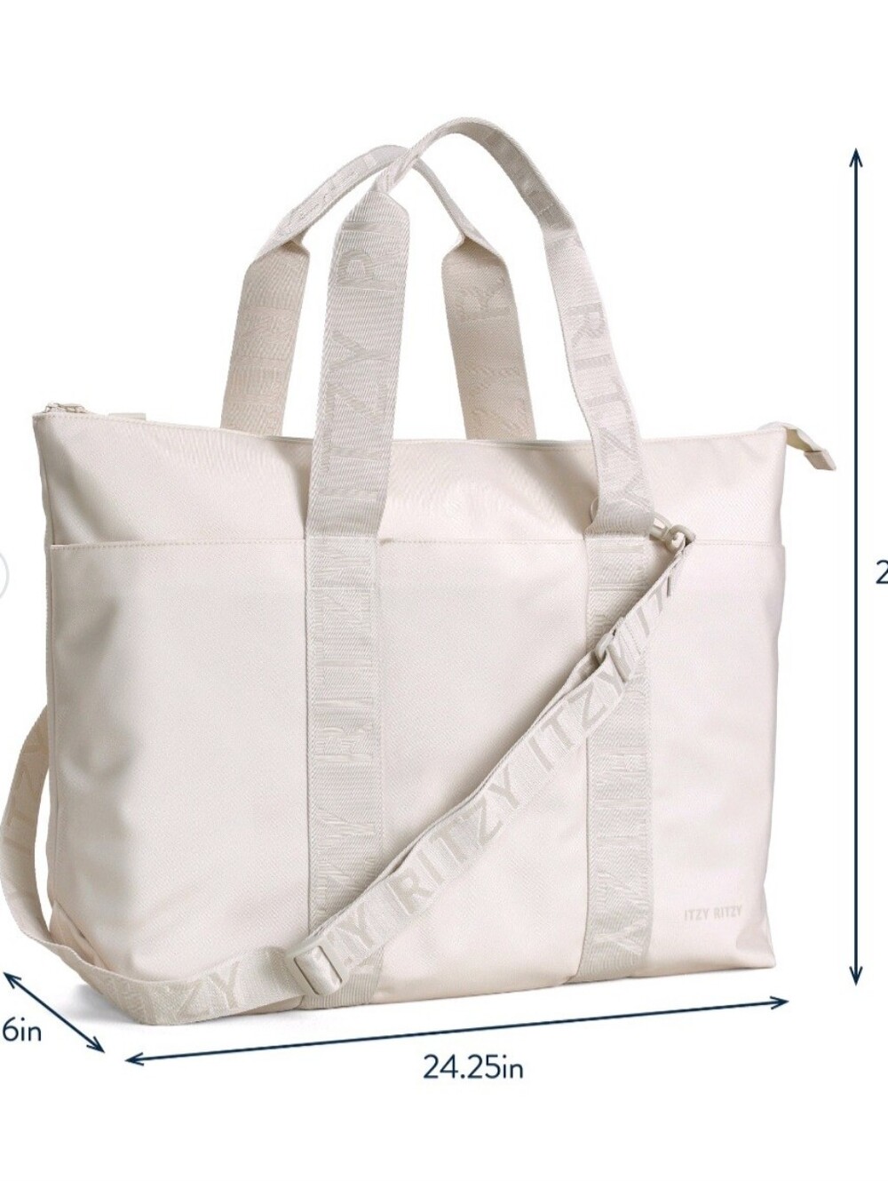 Itzy Ritzy Cream Travel Tote Bag Baby Bundle Pacifier Glass Bottle - Picture 1 of 15
